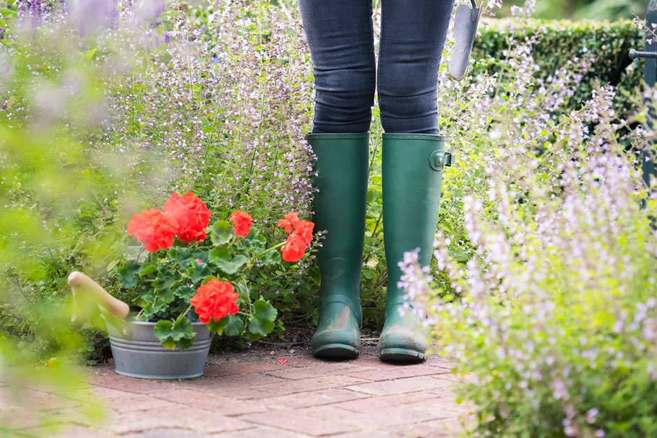 Woman in wellies