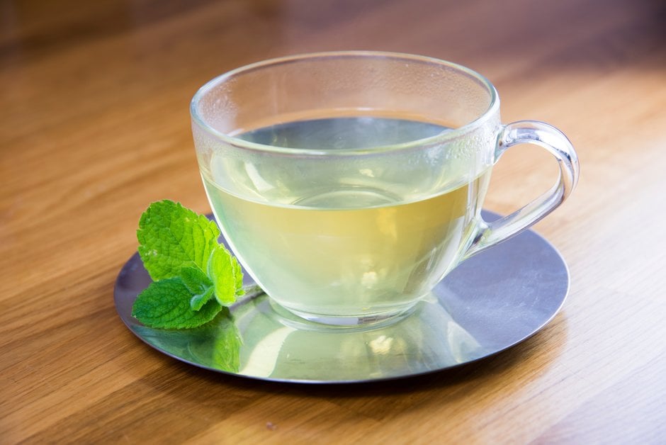 A cup of mint leaf infusion