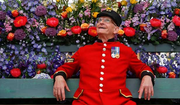 Chelsea pensioner at RHS Chelsea Flower Show