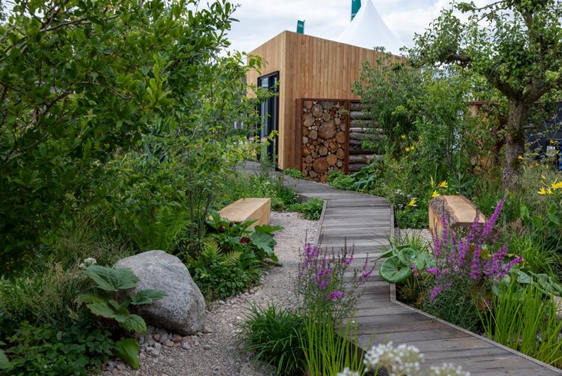 Deck path in the RHS Resilient Garden by Tom Massey