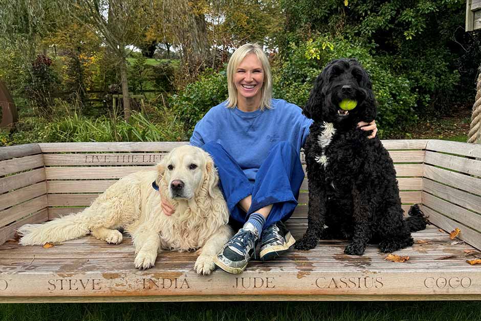 Jo Whiley with her dogs