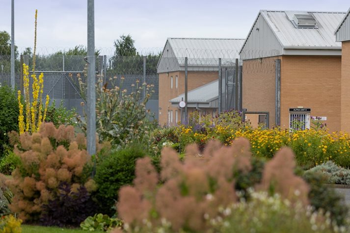 The garden at HMP Whatton prison in Nottinghamshire