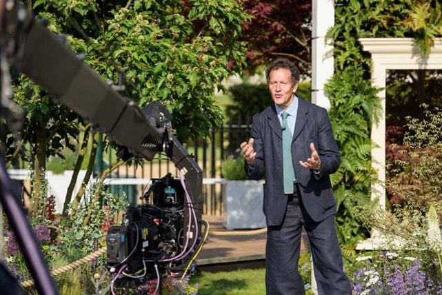 Monty Don filming at RHS Chelsea Flower Show