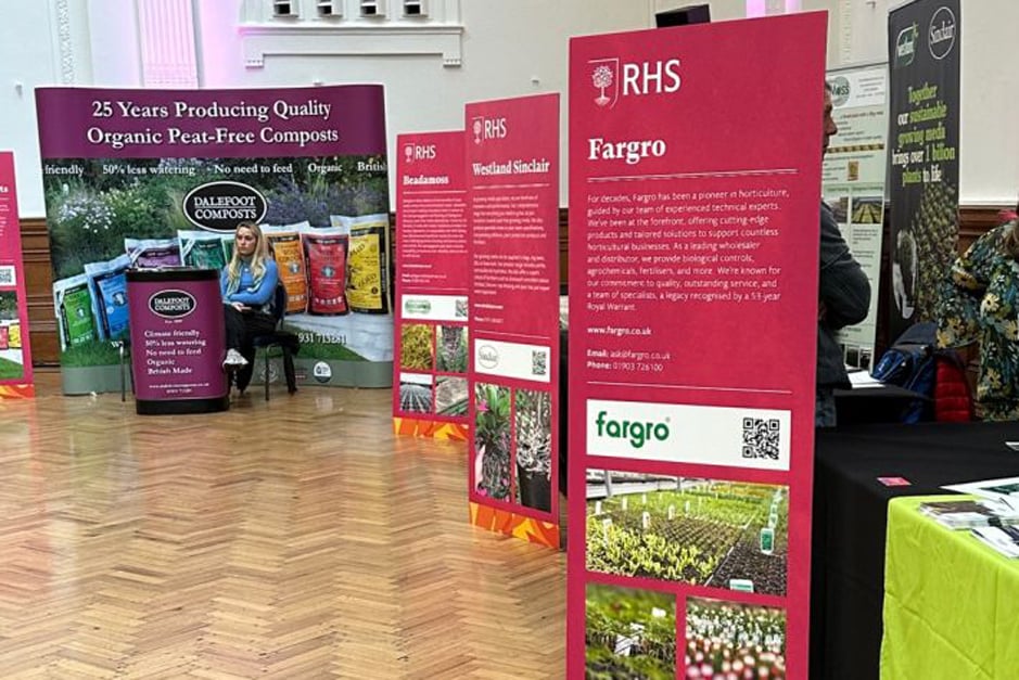 Trade stands and displays provided information on sustainable and peat-free products
