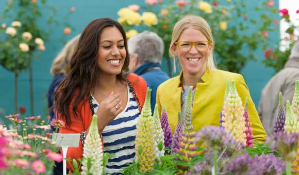 Visitors enjorying the RHS Malvern Spring Festival